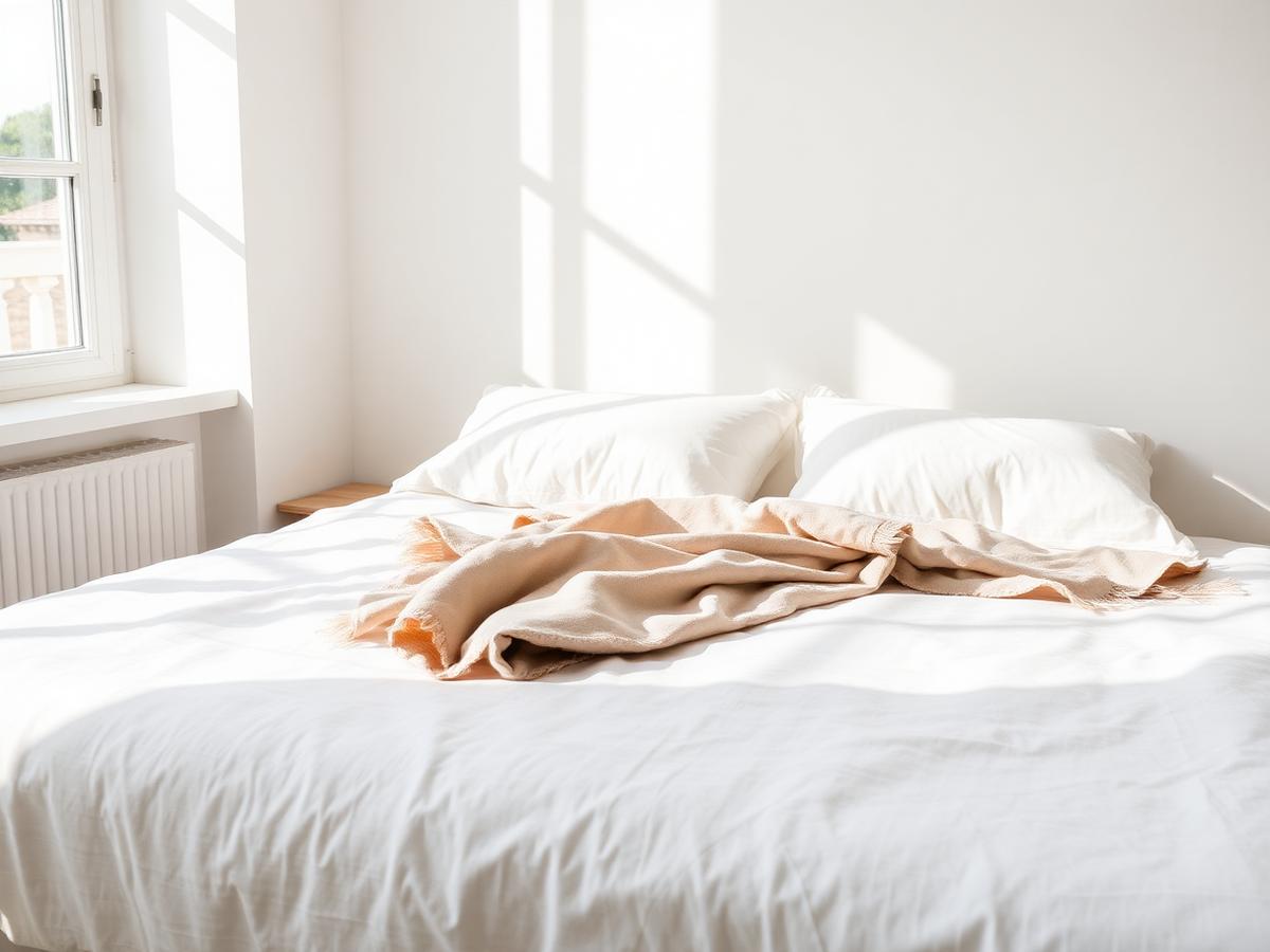 A calm bedroom cleaned by the Hya Sisters team